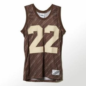 Adidas Jeremy Scott Men's Stripe Logo Brown Tank Top Size Medium S07147